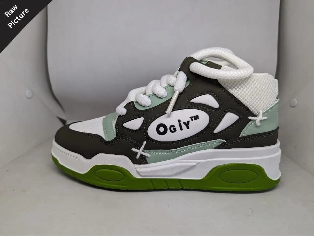 Ogiy Stylish Sneakers || Color - Green & Ash || Grade – OEM